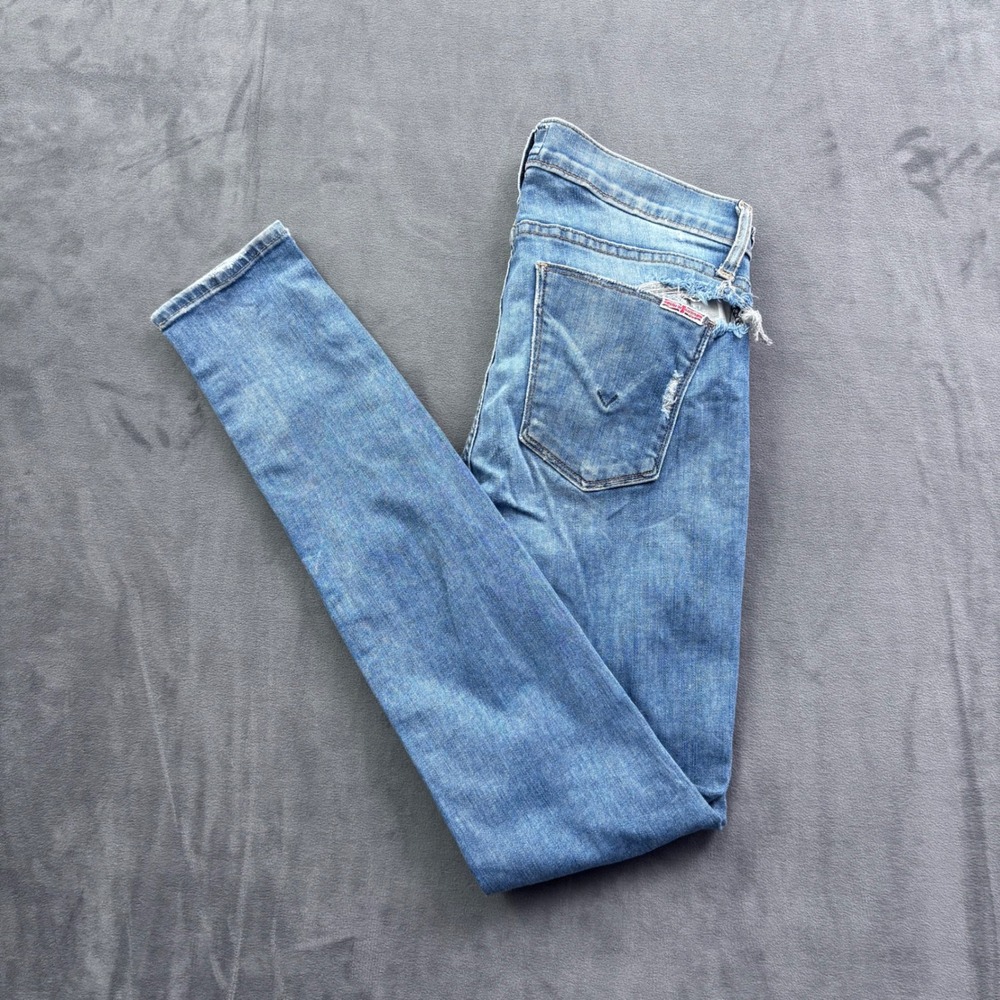Hudson Krista Super Skinny Distressed Jeans Blue Medium Wash W407DIS Size 25